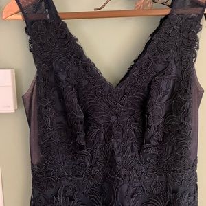 Blue lace overlay dress